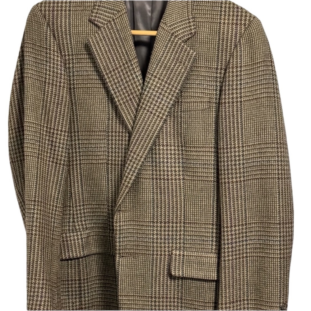 Vintage Hickey Freeman wool plaid sport coat. 40R. GUC